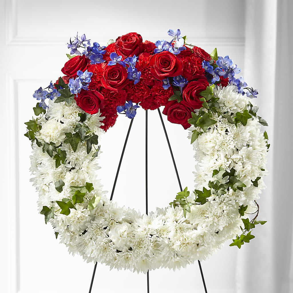 Patriotic Passion Wreath – Panda Flowers Canada Inc, Calgary AB
