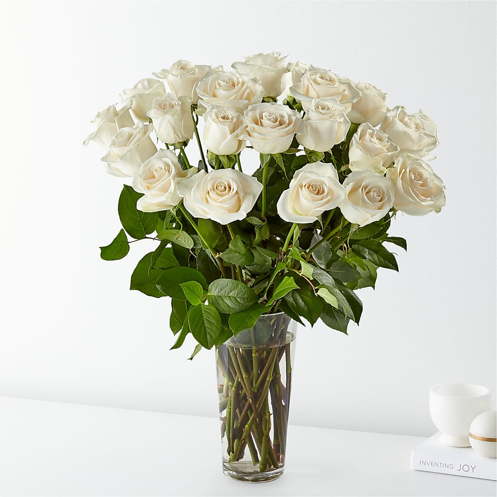 Long Stem White Rose Bouquet –  Panda Flowers Canada Inc, Calgary AB