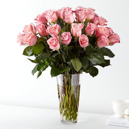 Long Stem Pink Rose Bouquet –  Panda Flowers Canada Inc, Calgary AB