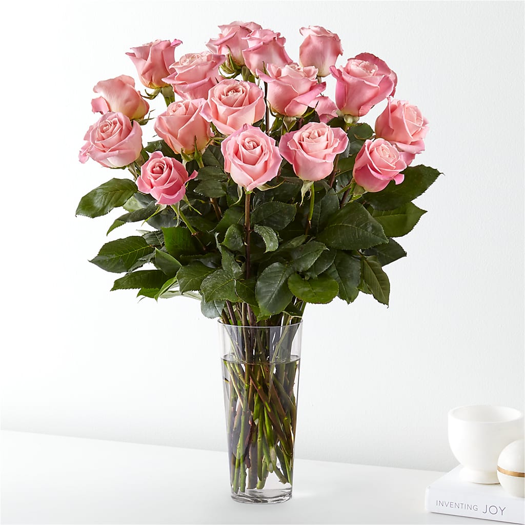Long Stem Pink Rose Bouquet –  Panda Flowers Canada Inc, Calgary AB