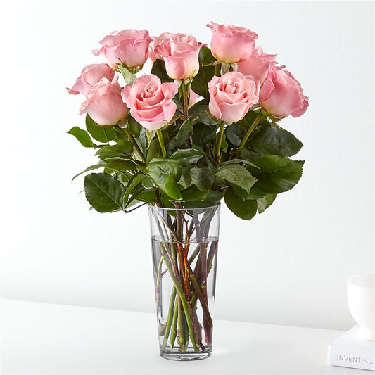 Long Stem Pink Rose Bouquet –  Panda Flowers Canada Inc, Calgary AB