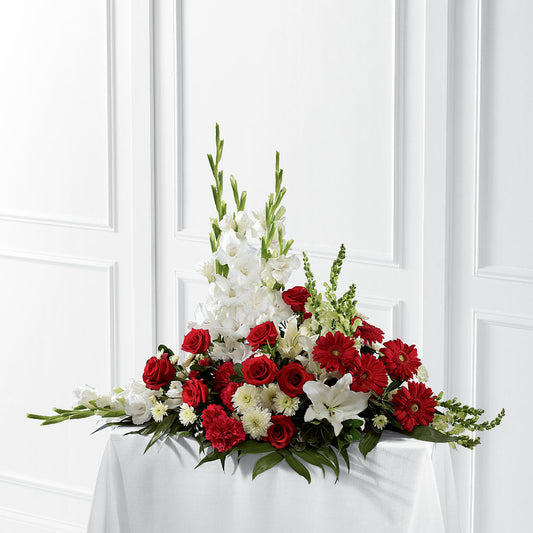 Crimson & White Arrangement –  Panda Flowers Canada Inc, Calgary AB