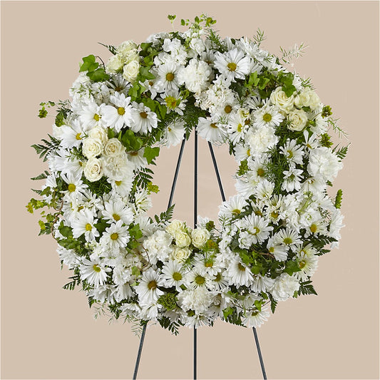 Faithful Wishes Wreath –  Panda Flowers Canada Inc, Calgary AB