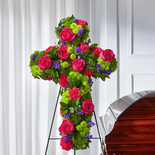 Tribute Rose Floral Cross –  Panda Flowers Canada Inc, Calgary AB