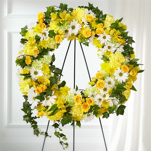 Golden Remembrance Wreath –  Panda Flowers Canada Inc, Calgary AB