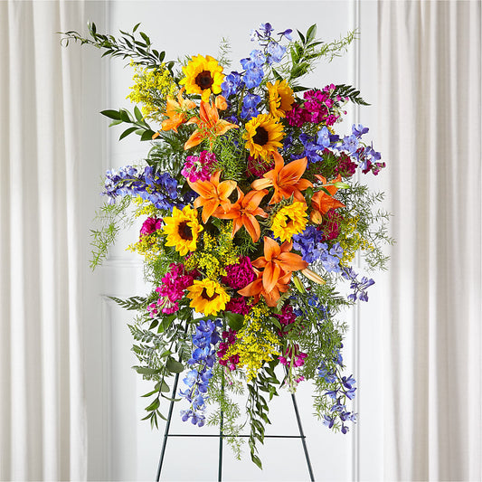Sunlit Memories Standing Spray (Standard) –  Panda Flowers Canada Inc, Calgary AB