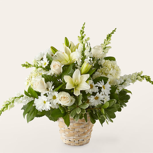 Ivory Elegance Floral Basket –  Panda Flowers Canada Inc, Calgary AB