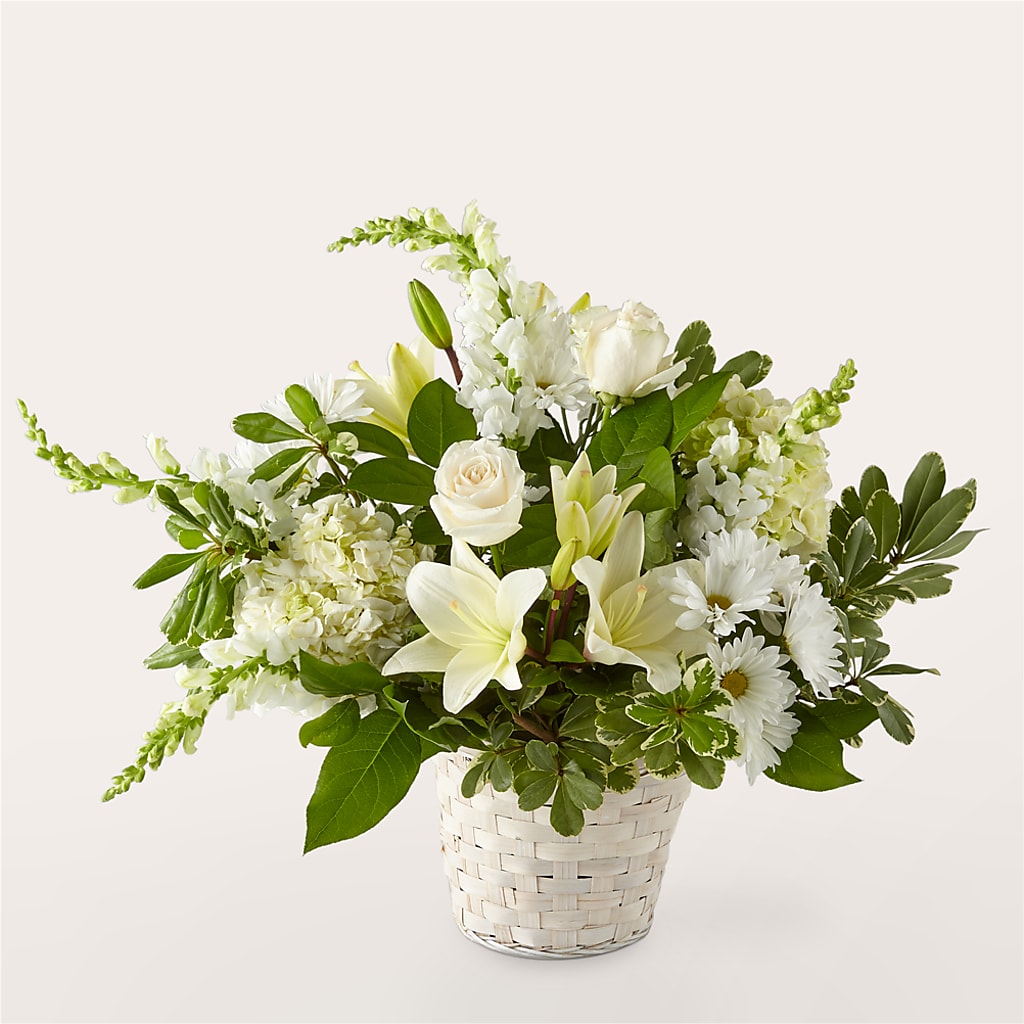 Ivory Elegance Floral Basket –  Panda Flowers Canada Inc, Calgary AB