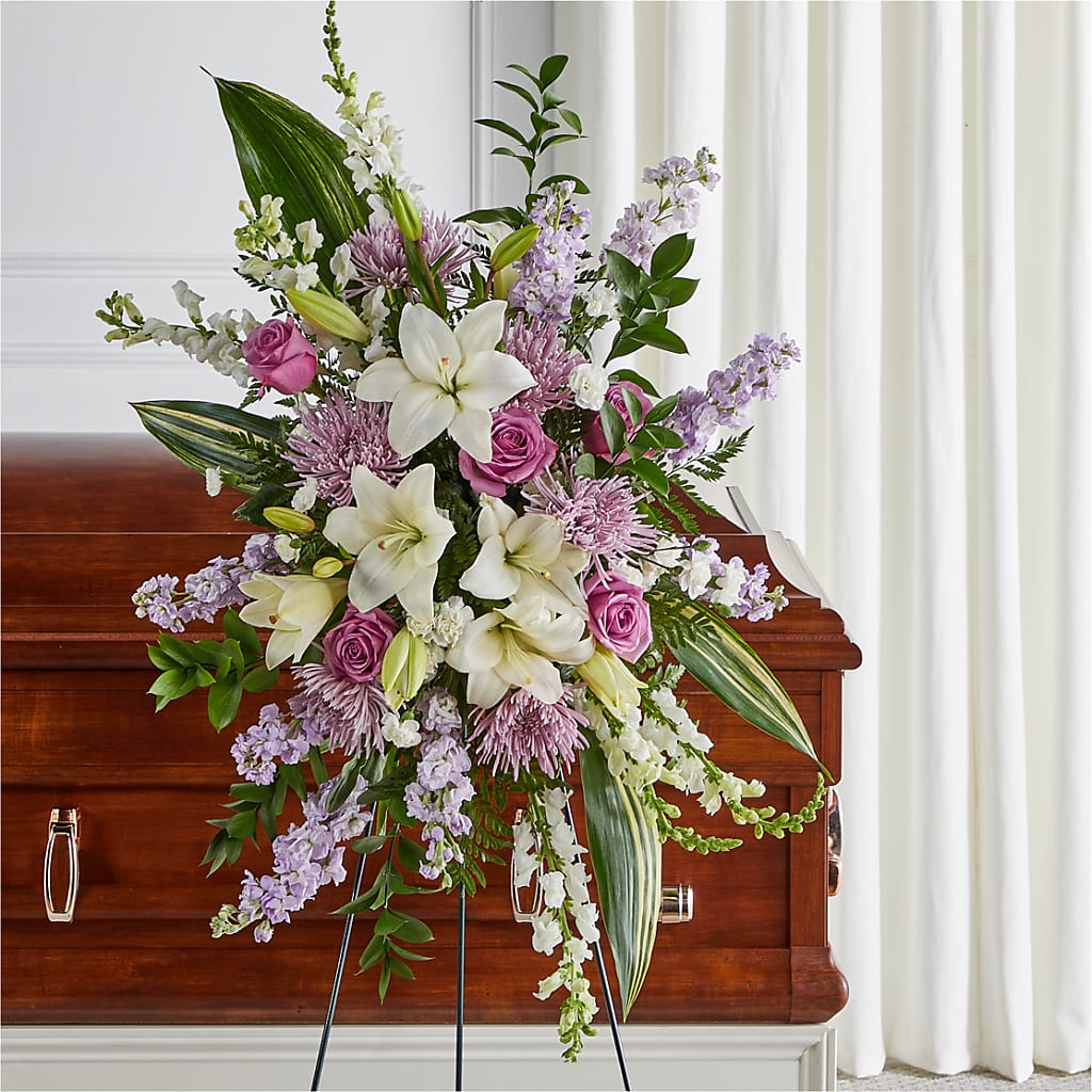 Grateful Hearts Standing Spray –  Panda Flowers Canada Inc, Calgary AB