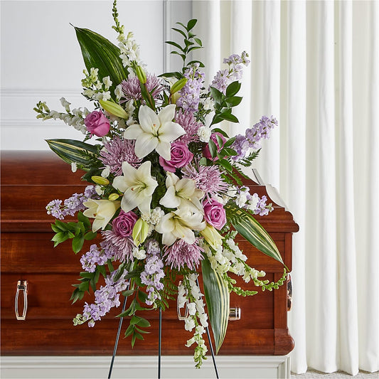 Grateful Hearts Standing Spray –  Panda Flowers Canada Inc, Calgary AB