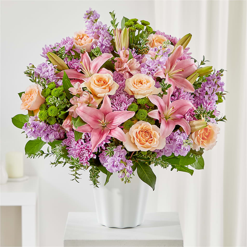 Supportive Embrace Tabletop Basket –  Panda Flowers Canada Inc, Calgary AB
