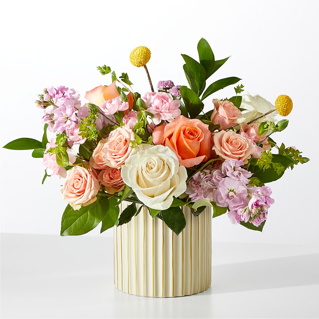 French Market Bouquet with Ivory Vase –  Panda Flowers Canada Inc, Calgary AB