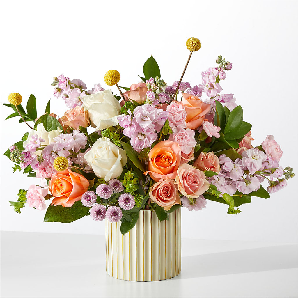 French Market Bouquet with Ivory Vase –  Panda Flowers Canada Inc, Calgary AB