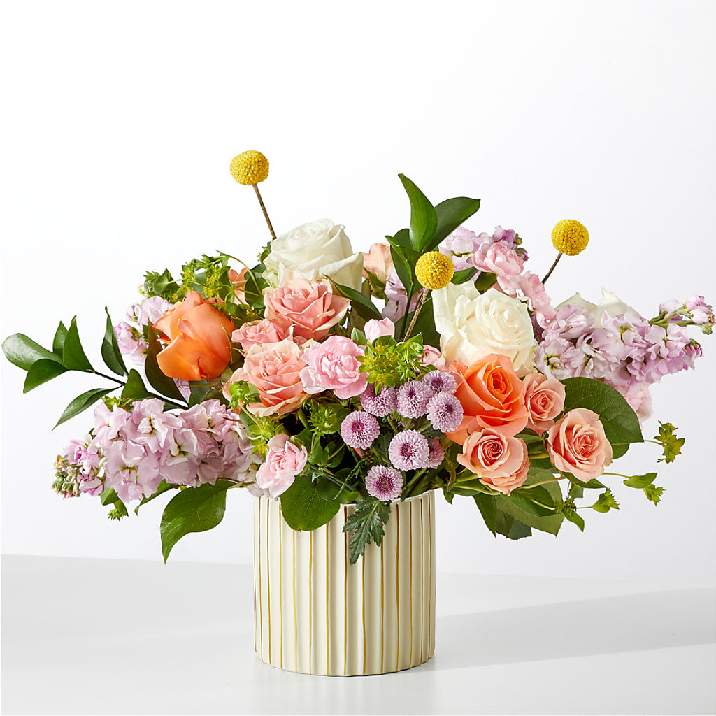French Market Bouquet with Ivory Vase –  Panda Flowers Canada Inc, Calgary AB